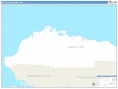 North Slope Borough (County), AK Digital Map Color Cast Style